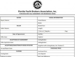 Florida Yacht Brokers Association Purchase Agreement